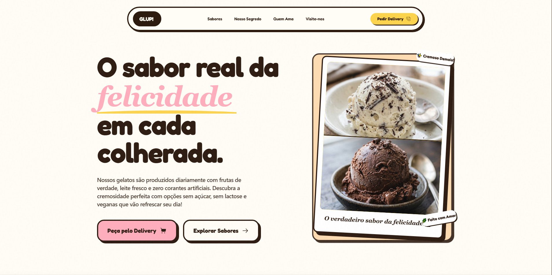 Sorveteria - Site de Sorvetes